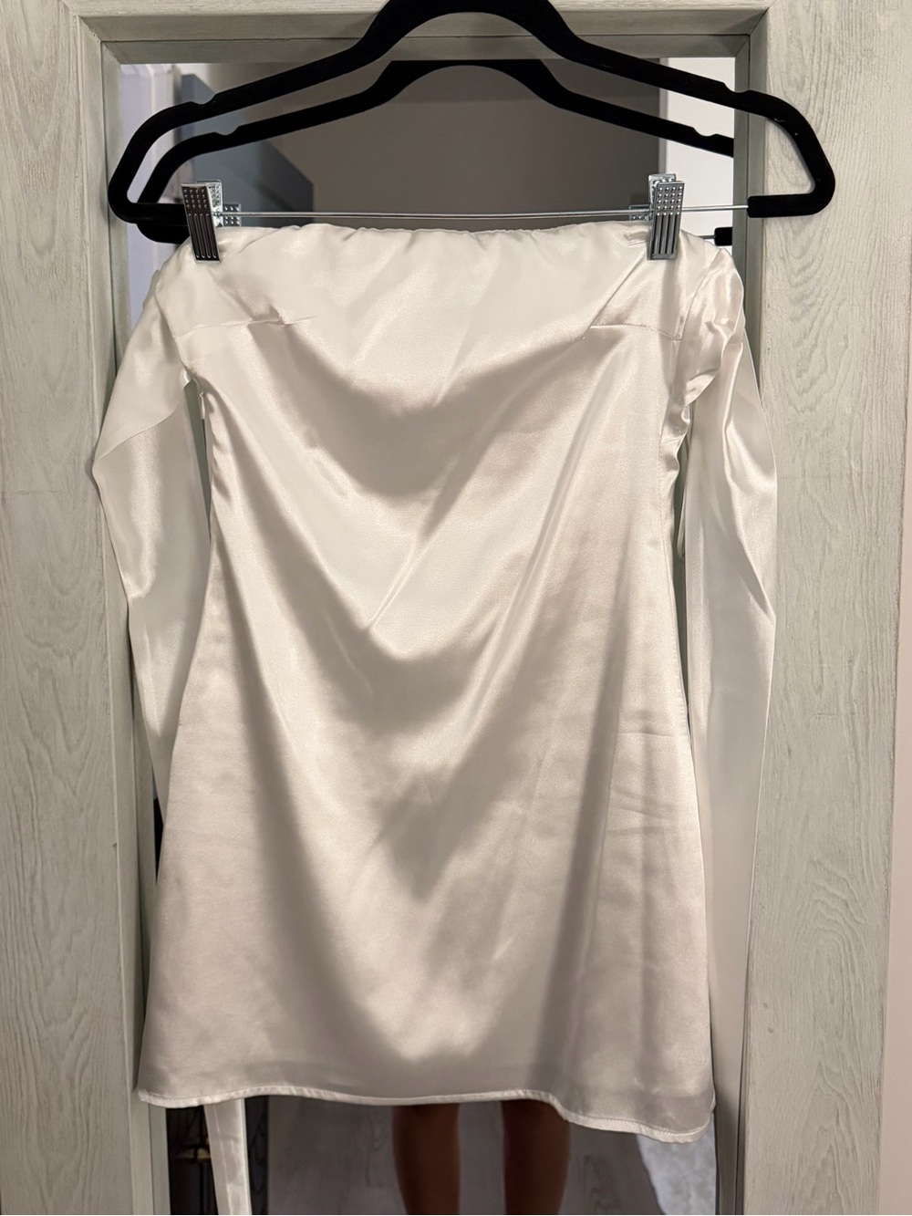 Princess Polly Strapless White Silky Dress